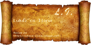 Lukács Ilona névjegykártya